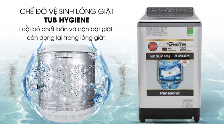 Vệ sinh lồng giặt tự động - Máy giặt Panasonic Inverter 11.5 Kg NA-FS11V7LRV Vệ sinh lồng giặt tự động - Máy giặt Panasonic Inverter 11.5 Kg NA-FS11V7LRV