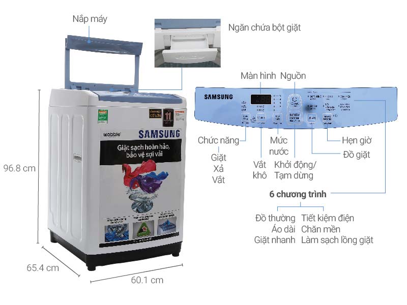 Máy giặt Samsung 8.5 kg WA85M5120SW/SV Máy giặt Samsung 8.5 kg WA85M5120SW/SV