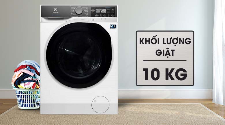 Khối lượng giặt 10 kg - Máy giặt sấy Electrolux Inverter 10 kg EWW1042AEWA Khối lượng giặt 10 kg - Máy giặt sấy Electrolux Inverter 10 kg EWW1042AEWA