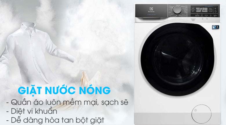 Chế độ giặt nước nóng hòa tan hoàn toàn bột giặt - Máy giặt sấy Electrolux Inverter 10 kg EWW1042AEWA Chế độ giặt nước nóng hòa tan hoàn toàn bột giặt - Máy giặt sấy Electrolux Inverter 10 kg EWW1042AEWA