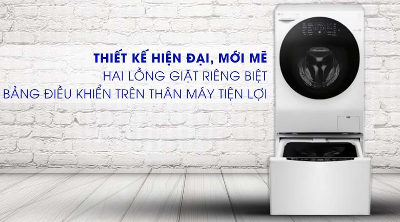 Máy giặt sấy 2 lồng hoạt động nhanh chóng, tiện lợi - Máy giặt sấy LG TWINWash Inverter 10.5 kg FG1405H3W1 & TG2402NTWW Máy giặt sấy 2 lồng hoạt động nhanh chóng, tiện lợi - Máy giặt sấy LG TWINWash Inverter 10.5 kg FG1405H3W1 & TG2402NTWW