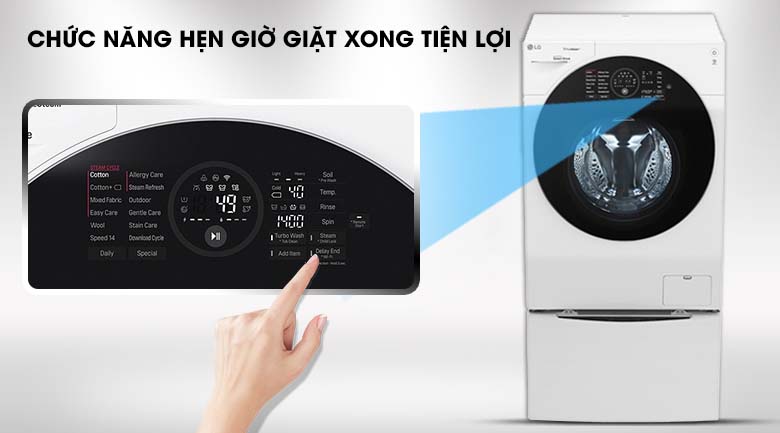 Hẹn giờ giặt tiện lợi - Máy giặt sấy LG TWINWash Inverter 10.5 kg FG1405H3W1 & TG2402NTWW Hẹn giờ giặt tiện lợi - Máy giặt sấy LG TWINWash Inverter 10.5 kg FG1405H3W1 & TG2402NTWW